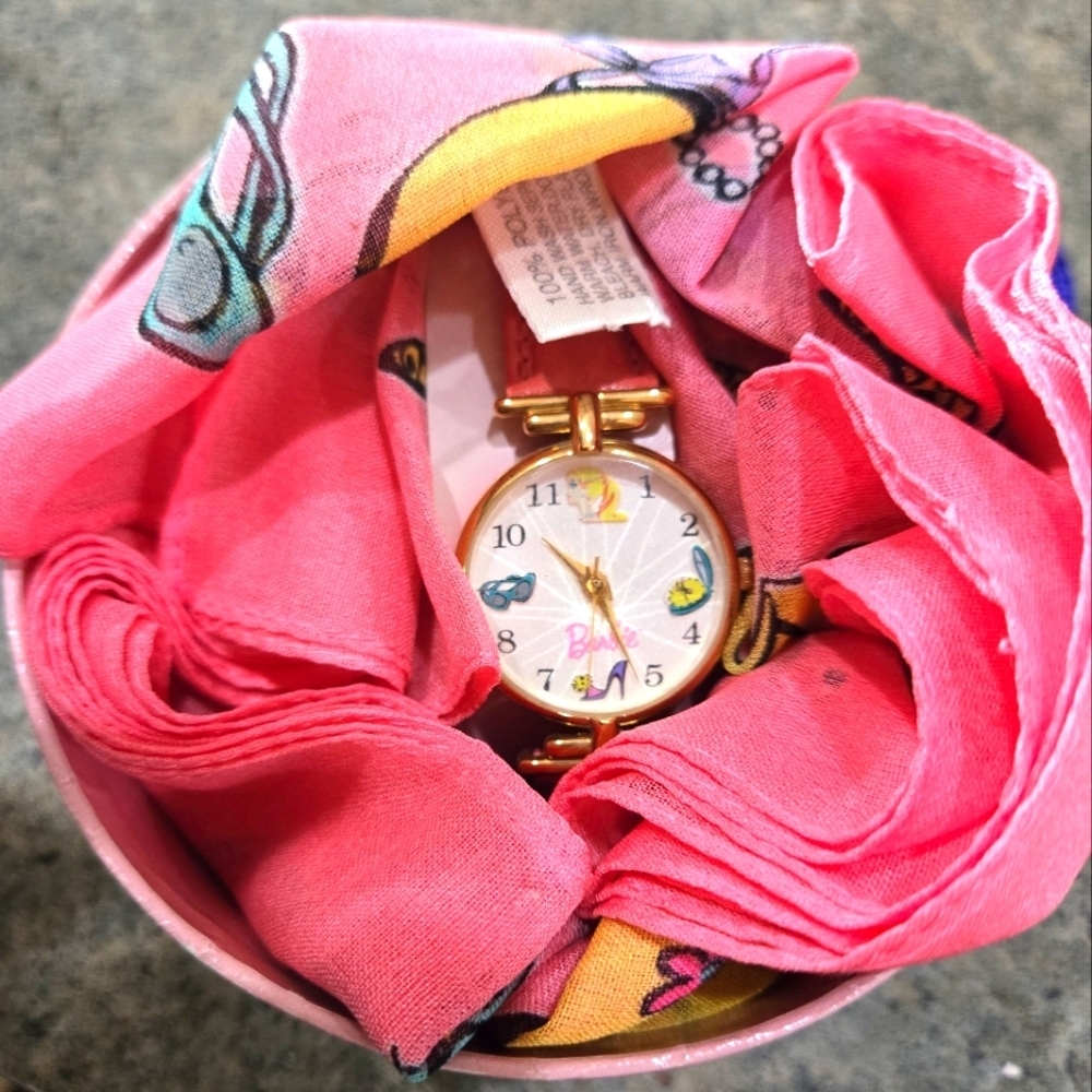 35th Anniversary Barbie Watch NEW Fossil Leather Pink Vintage Jewelry Collectors
